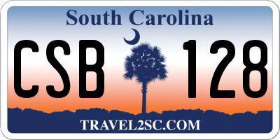 SC license plate CSB128