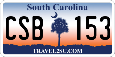 SC license plate CSB153