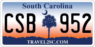 SC license plate CSB952