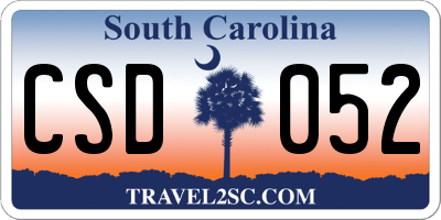 SC license plate CSD052