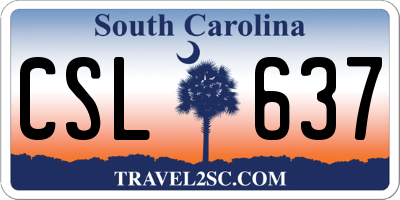 SC license plate CSL637