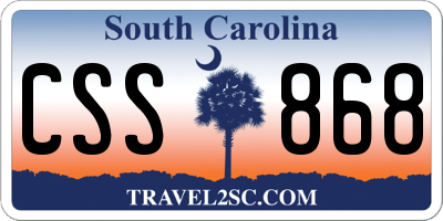 SC license plate CSS868