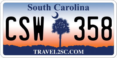 SC license plate CSW358