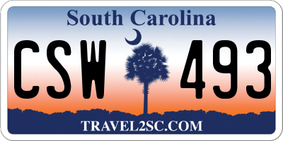 SC license plate CSW493