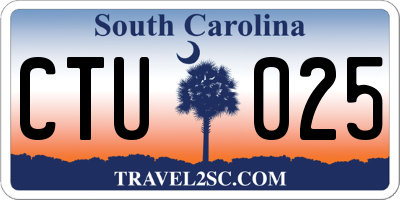 SC license plate CTU025