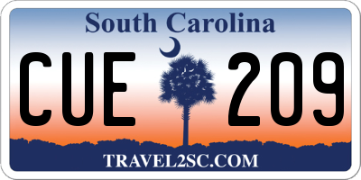 SC license plate CUE209