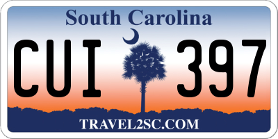 SC license plate CUI397