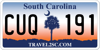 SC license plate CUQ191