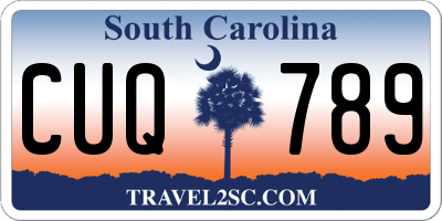SC license plate CUQ789