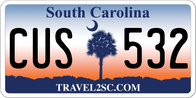 SC license plate CUS532