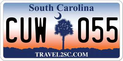 SC license plate CUW055