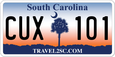 SC license plate CUX101