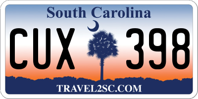 SC license plate CUX398