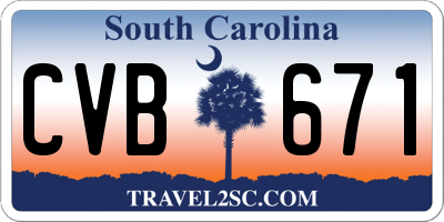 SC license plate CVB671