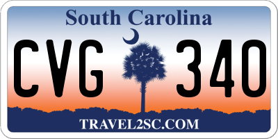 SC license plate CVG340