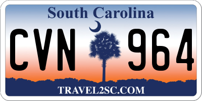 SC license plate CVN964