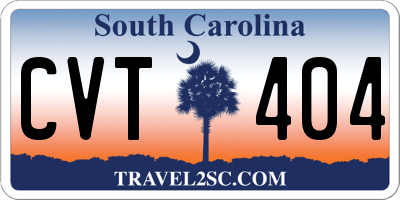 SC license plate CVT404