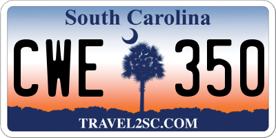 SC license plate CWE350