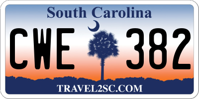 SC license plate CWE382