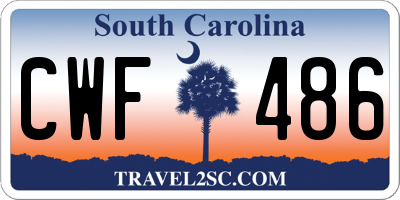 SC license plate CWF486