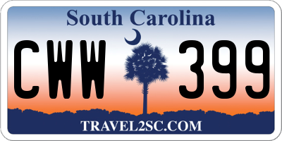 SC license plate CWW399