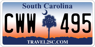 SC license plate CWW495