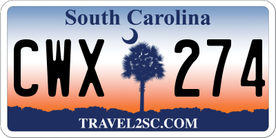 SC license plate CWX274