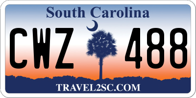 SC license plate CWZ488