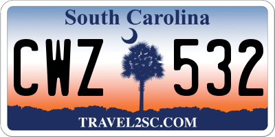 SC license plate CWZ532