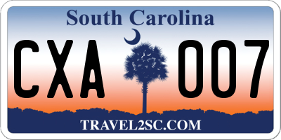 SC license plate CXA007