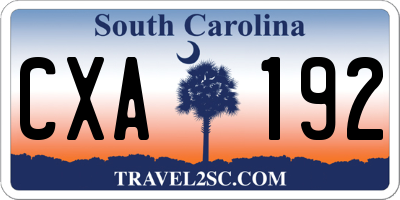 SC license plate CXA192