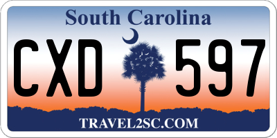 SC license plate CXD597