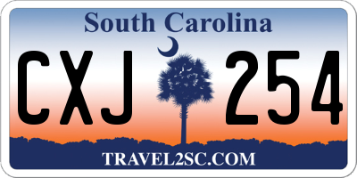 SC license plate CXJ254