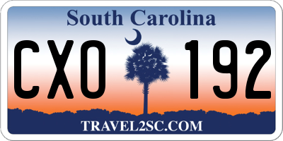 SC license plate CXO192