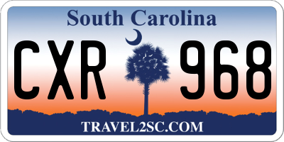 SC license plate CXR968