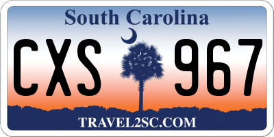 SC license plate CXS967