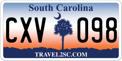 SC license plate CXV098