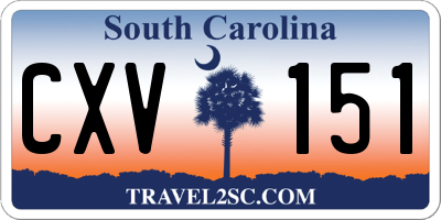 SC license plate CXV151