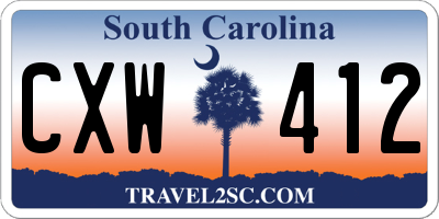 SC license plate CXW412