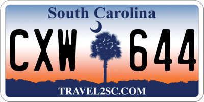 SC license plate CXW644