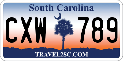 SC license plate CXW789