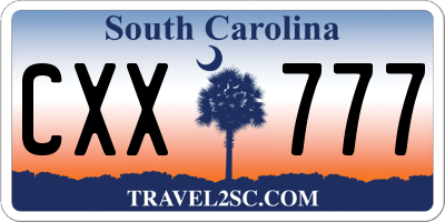 SC license plate CXX777