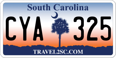SC license plate CYA325