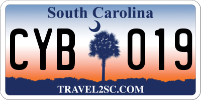 SC license plate CYB019