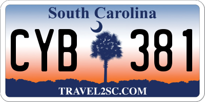SC license plate CYB381