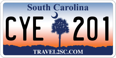 SC license plate CYE201