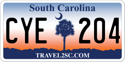 SC license plate CYE204