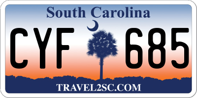 SC license plate CYF685