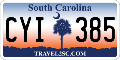 SC license plate CYI385
