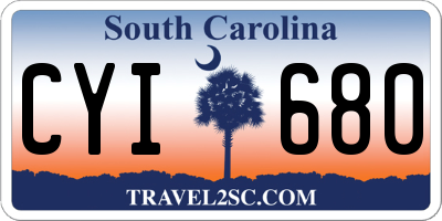 SC license plate CYI680